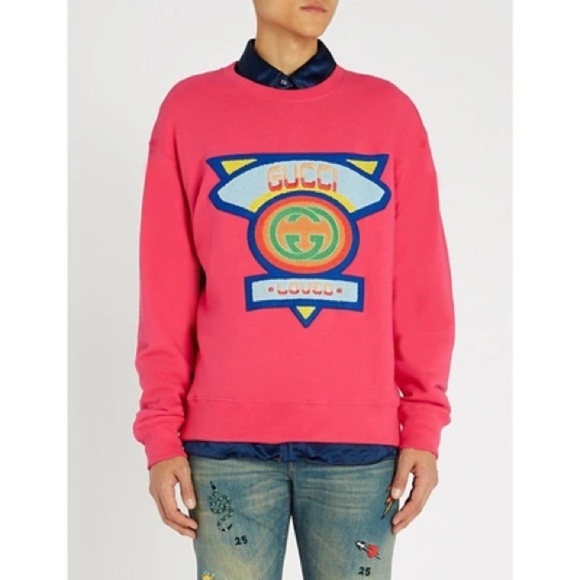 GUCCI Loved Patch Cotton-jersey Sweatshirt In - Picture 1 of 7